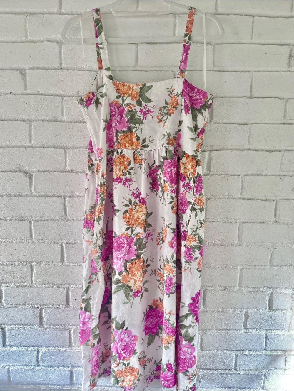 NWOT✨ CYNTHIA ROWLEY • Linen Midi Sun Dress • White Floral • Womens 6 US - Picture 3 of 12
